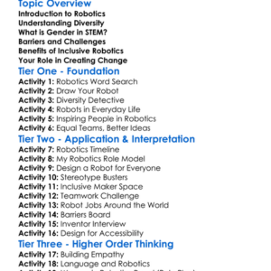 Gender And Diversity In Robotics Worksheet Activity Booklet