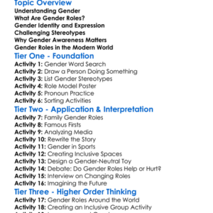 Gender And Gender Roles Worksheet Activity Booklet