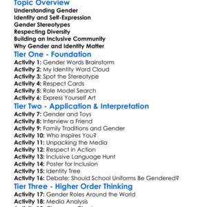 Gender And Identity Worksheet Activity Booklet