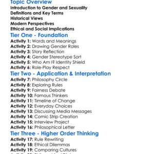 Gender And Sexuality In Philosophy Worksheet Activity Booklet