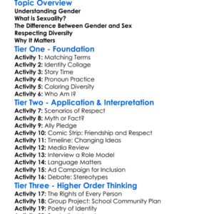 Gender And Sexuality Worksheet Activity Booklet