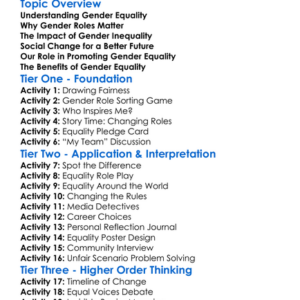 Gender Equality And Social Change Worksheet Activity Booklet