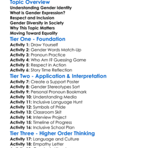 Gender Identity And Expression Worksheet Activity Booklet