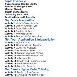 Gender Identity And Health Worksheet Activity Booklet