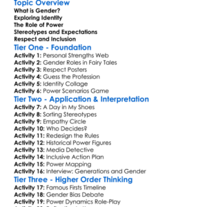 Gender Identity And Power Worksheet Activity Booklet