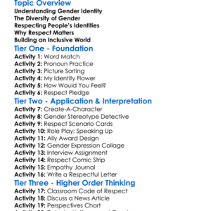 Gender Identity And Respect Worksheet Activity Booklet