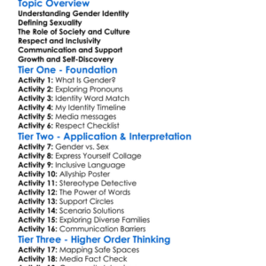 Gender Identity And Sexuality Worksheet Activity Booklet