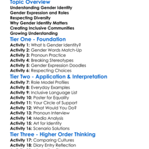 Gender Identity Worksheet Activity Booklet