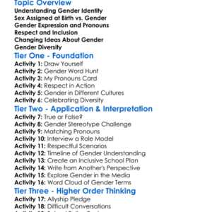 Gender Identity Worksheet Activity Booklet