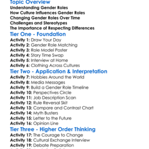 Gender Roles Across Cultures Worksheet Activity Booklet