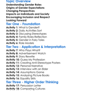 Gender Roles And Expectations Worksheet Activity Booklet