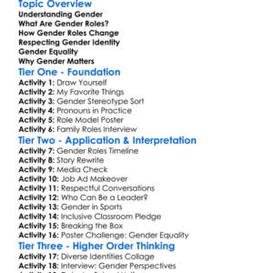 Gender Roles And Identity Worksheet Activity Booklet