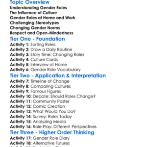 Gender Roles In Different Cultures Worksheet Activity Booklet