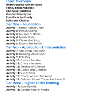 Gender Roles In The Family Worksheet Activity Booklet