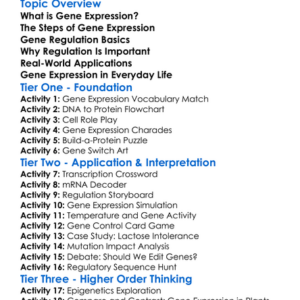 Gene Expression And Regulation Worksheet Activity Booklet