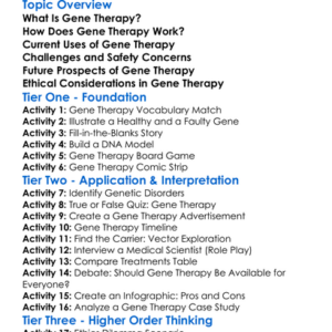 Gene Therapy Prospects Worksheet Activity Booklet