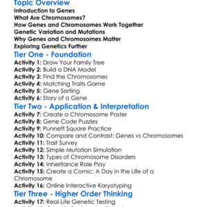 Genes And Chromosomes Worksheet Activity Booklet