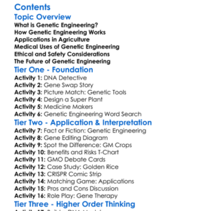 Genetic Engineering And Its Applications Worksheet Activity Booklet