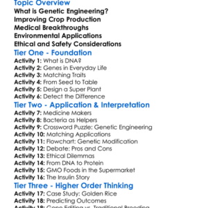 Genetic Engineering Applications Worksheet Activity Booklet