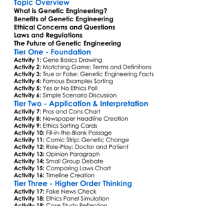 Genetic Engineering Ethics Worksheet Activity Booklet