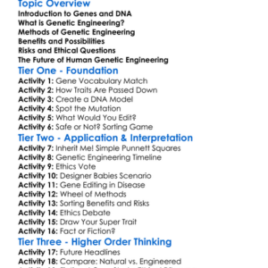 Genetic Engineering In Humans Worksheet Activity Booklet