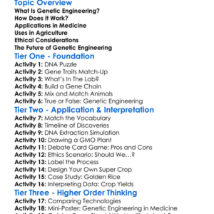 Genetic Engineering Worksheet Activity Booklet