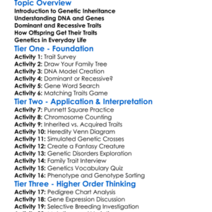 Genetic Inheritance And Heredity Worksheet Activity Booklet