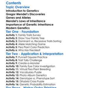 Genetic Inheritance And Mendels Laws Worksheet Activity Booklet