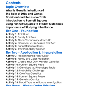 Genetic Inheritance And Punnett Squares Worksheet Activity Booklet