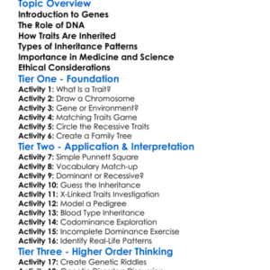Genetic Inheritance Patterns Worksheet Activity Booklet