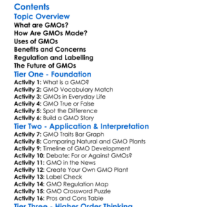 Genetically Modified Organisms Gmos Worksheet Activity Booklet