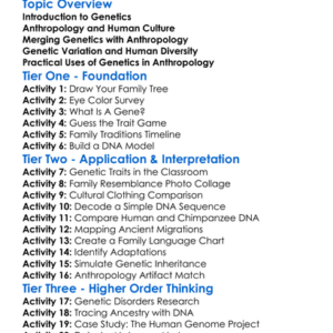 Genetics And Anthropology Worksheet Activity Booklet