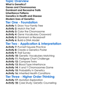 Genetics And Inheritance In Humans Worksheet Activity Booklet