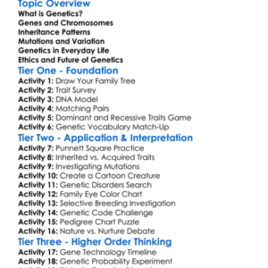 Genetics And Inheritance Worksheet Activity Booklet