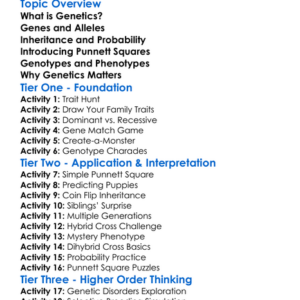 Genetics And Punnett Squares Worksheet Activity Booklet