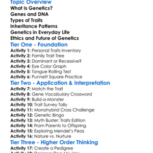 Genetics And Traits Worksheet Activity Booklet