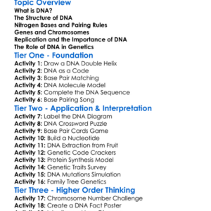 Genetics Dna Structure Worksheet Activity Booklet