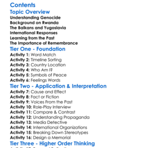 Genocides In Rwanda And The Balkans Worksheet Activity Booklet