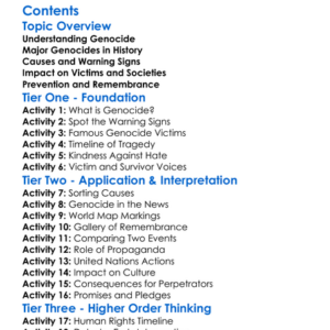 Genocides Of The 20Th And 21St Centuries Worksheet Activity Booklet