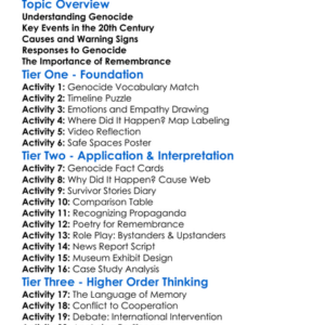 Genocides Of The 20Th Century Worksheet Activity Booklet