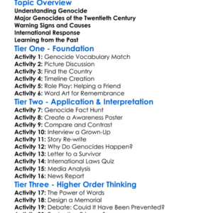 Genocides Of The Twentieth Century Worksheet Activity Booklet