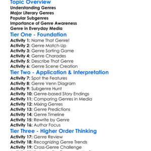 Genre Distinctions Worksheet Activity Booklet