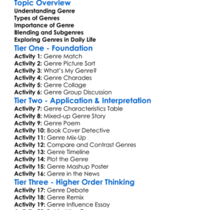 Genre Worksheet Activity Booklet