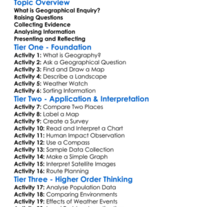 Geographical Enquiry Process Worksheet Activity Booklet