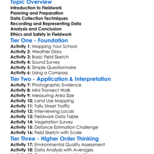 Geographical Fieldwork Techniques Worksheet Activity Booklet
