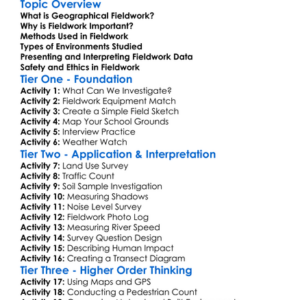 Geographical Fieldwork Worksheet Activity Booklet
