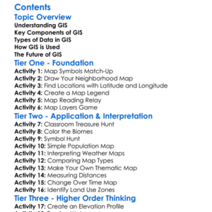 Geographical Information Systems Gis Worksheet Activity Booklet