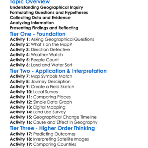 Geographical Inquiry Worksheet Activity Booklet