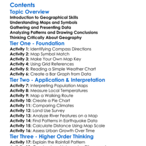 Geographical Skills And Data Analysis Worksheet Activity Booklet
