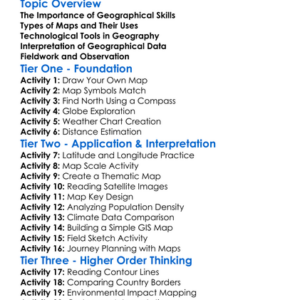 Geographical Skills And Tools Worksheet Activity Booklet